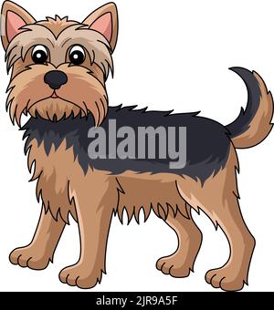 Yorkshire Terrier Dog Cartoon colorato Clipart Illustrazione Vettoriale