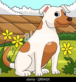 Jack Russell Terrier Dog illustrazione colorata Illustrazione Vettoriale