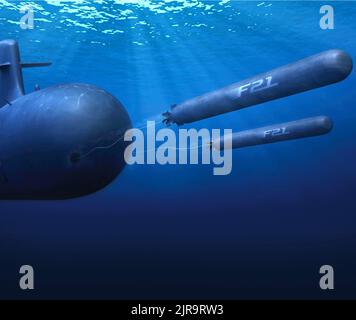 Nell'ambito del programma Artemis, verrà implementato il nuovo siluro pesante (HWT) del F21, sviluppato in Francia dal DCNS per la Marina francese Foto Stock