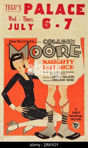 Colleen Moore - Naughty but Nice (First National, 1927). Scheda finestra. Vecchio film pubblicità. Foto Stock