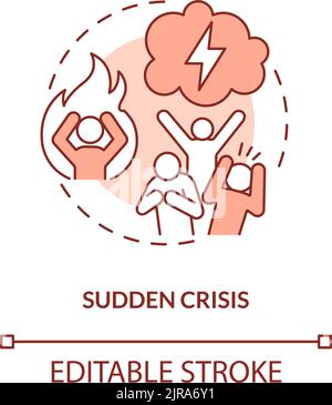 Crisi improvvisa icona del concetto rosso Illustrazione Vettoriale