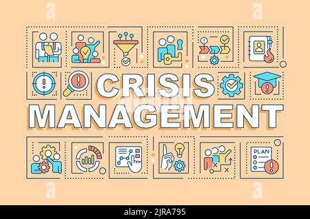 Gestione crisi concetti parola banner giallo Illustrazione Vettoriale