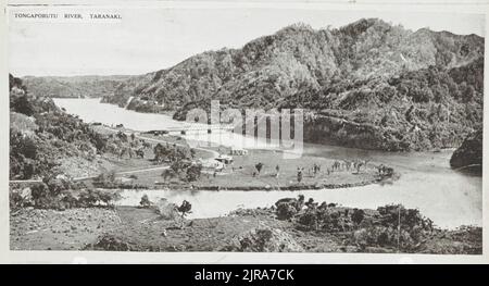 Fiume Tongaporutu, Taranaki. Dall'album: New Zealand Through the Camera, maker unknown. Foto Stock