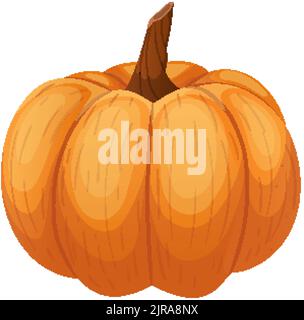 illustrazione vettoriale cartone animato arancione di zucca Illustrazione Vettoriale