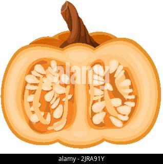 illustrazione vettoriale del cartoon tagliato della zucca Illustrazione Vettoriale