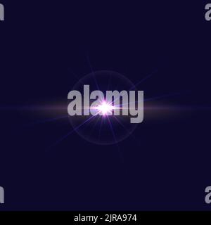 Belle luci con strisce luminose su uno sfondo chiaro.immagine astratta di luce flare.Set di laser orizzontale luminoso o raggi luminosi. Illustrazione Vettoriale
