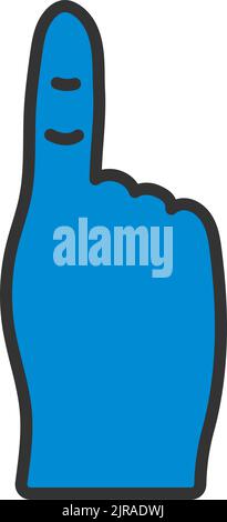 Icona Fan Foam Finger. Contorno grassetto modificabile con disegno di riempimento a colori. Illustrazione vettoriale. Illustrazione Vettoriale