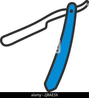 Icona del rasoio. Contorno grassetto modificabile con disegno di riempimento a colori. Illustrazione vettoriale. Illustrazione Vettoriale