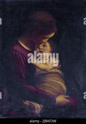 Luca Cambiaso, Madonna col Bambino, dipinto ad olio su tela, 1570-1575 Foto Stock