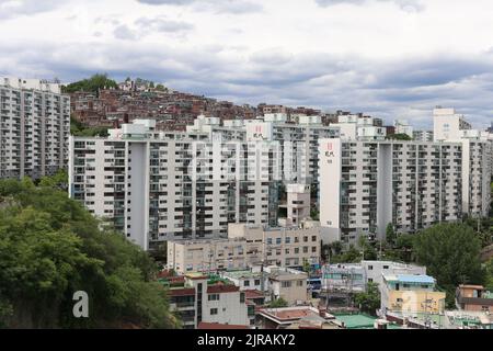 Vista da Eungbongsan a Seoul, Corea Foto Stock