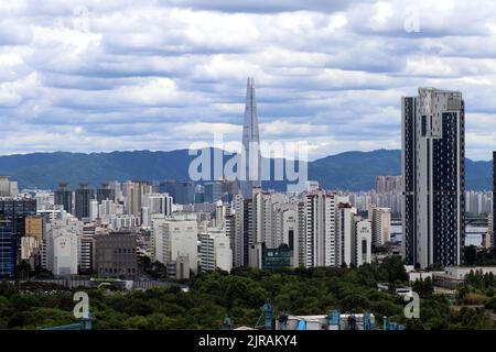 Vista da Eungbongsan a Seoul, Corea Foto Stock