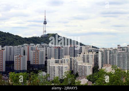 Vista da Eungbongsan a Seoul, Corea Foto Stock