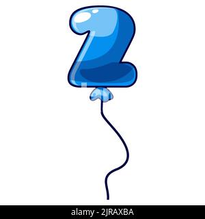 Fumetto numero 2 font numeri bambini. Figura due Illustrazione Vettoriale