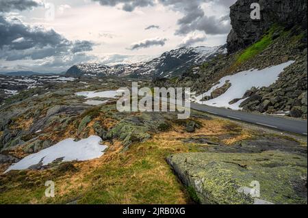 Norvegia, Rogaland, Sauda, viste lungo la strada 520 Foto Stock