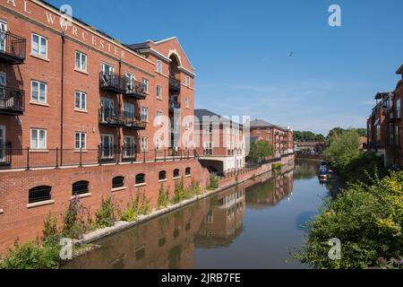 Canalside appartamenti a Worcester, Regno Unito Foto Stock