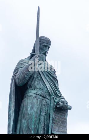 Belgrado, Serbia - 22 agosto 2022. Vista della Statua di Stafan Nemanja nel centro di Belgrado, Serbia. Il monumento a Stefan Nemanja si trova Foto Stock