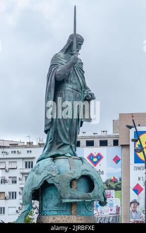 Belgrado, Serbia - 22 agosto 2022. Vista della Statua di Stafan Nemanja nel centro di Belgrado, Serbia. Il monumento a Stefan Nemanja si trova Foto Stock