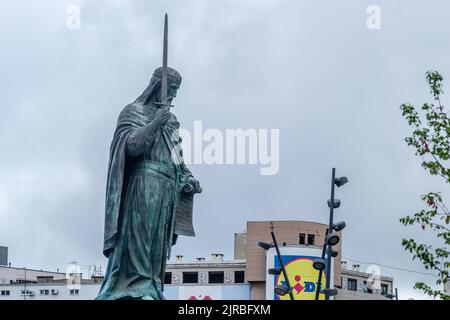 Belgrado, Serbia - 22 agosto 2022. Vista della Statua di Stafan Nemanja nel centro di Belgrado, Serbia. Il monumento a Stefan Nemanja si trova Foto Stock