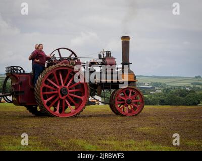 Motore di trazione al Launceston Steam & Vintage Rally, Cornovaglia, Regno Unito Foto Stock