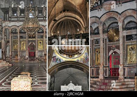 La Basilica del Santo Sepolcro, la più importante chiesa cattolica costruita sul luogo della crocifissione, unzione, sepoltura e risurrezione di Gesù Foto Stock