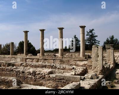 Sito archeologico di Kourion, rovine della città antica, Cipro, quartiere di Limassol (1) Foto Stock