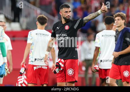 Girona, Spagna. 23rd ago, 2022. Taty Castellanos del Girona FC durante la partita la Liga tra Girona FC e Getafe CF allo stadio Municipal de Montilivi di Girona, Spagna. Credit: DAX Images/Alamy Live News Foto Stock