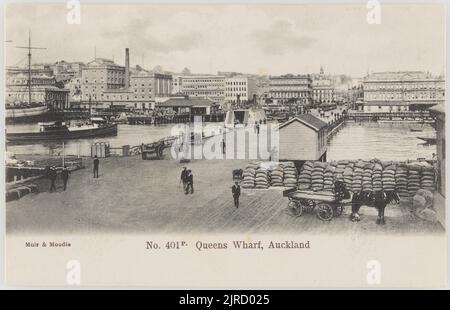 Queens Wharf, Auckland, 1905, Auckland, di Muir & Moodie. Foto Stock