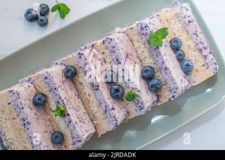 gelato al mirtillo parfait, Foto Stock