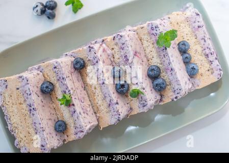 gelato al mirtillo parfait, Foto Stock