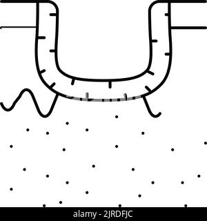 illustrazione vettore icona linea cicatrice acne ipertrofica Illustrazione Vettoriale