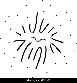 immagine vettoriale dell'icona della linea di contrazione della cicatrice Illustrazione Vettoriale