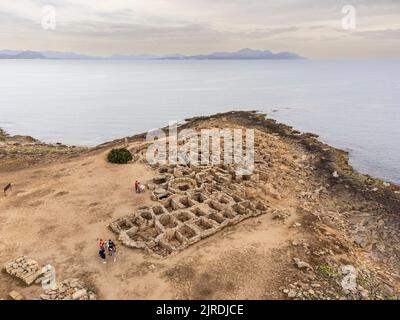 Sito archeologico di Son Real, necropoli talayotica del 7th° secolo a.C., Santa Margarita, Maiorca, Isole Baleari, Spagna Foto Stock