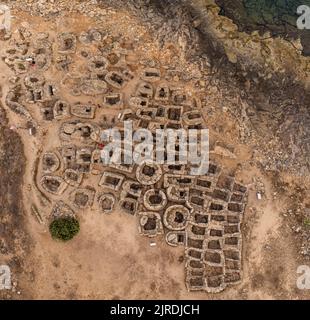 Sito archeologico di Son Real, necropoli talayotica del 7th° secolo a.C., Santa Margarita, Maiorca, Isole Baleari, Spagna Foto Stock