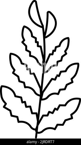 illustrazione del vettore icona della linea di felci d'acqua africana Illustrazione Vettoriale