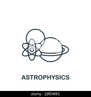 Icona Astrofisica. Icona della linea Simple Science per modelli, web design e infografiche Illustrazione Vettoriale