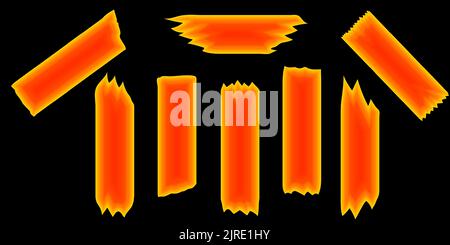 Nastro antincendio. Nastri arancioni con bordi strappati Illustrazione Vettoriale