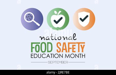 Concetto di disegno di illustrazione del vettore del mese nazionale di formazione di sicurezza alimentare osservato ogni settembre. Illustrazione Vettoriale