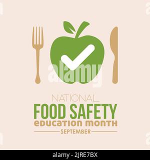 Concetto di disegno di illustrazione del vettore del mese nazionale di formazione di sicurezza alimentare osservato ogni settembre. Illustrazione Vettoriale