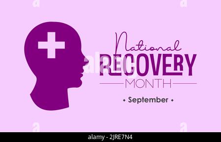 Concetto di disegno di illustrazione vettoriale del mese nazionale di recupero osservato ogni settembre. Illustrazione Vettoriale