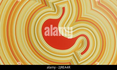 Infiammazione dello stomaco come immagine concettuale - rendering 3D Foto Stock