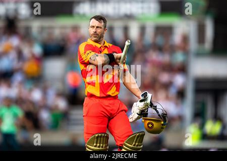 LONDRA, REGNO UNITO. 23th ago, 2022. Matthew Wade di Birmingham Phoenix durante le cento - Oval Invincibles vs Birmingham Phoenix al Kia Oval Cricket Ground martedì 23 agosto 2022 a LONDRA INGHILTERRA. Credit: Taka G Wu/Alamy Live News Foto Stock