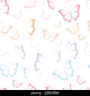 Pattern di ripetizione senza giunture a farfalla vettoriale Illustrazione Vettoriale