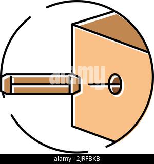 inserire il tassello per mobili montaggio mobili colore icona vettore illustrazione Illustrazione Vettoriale