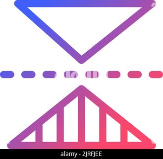 Icona ui lineare a gradiente perfetto pixel a riflessione orizzontale Illustrazione Vettoriale