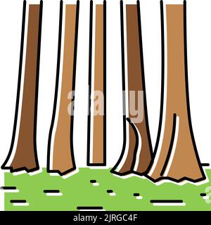 immagine vettoriale dell'icona del colore del parco nazionale sequoia Illustrazione Vettoriale