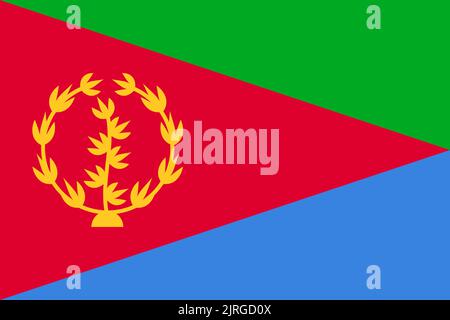 Bandiera dell'Eritrea. Bandiera nazionale eritrea e simbolo patriottico. Colori ufficiali. Illustrazione del vettore piatto. Illustrazione Vettoriale