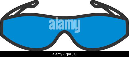 Icona occhiali da sole Poker. Contorno grassetto modificabile con disegno riempimento colore. Illustrazione vettoriale. Illustrazione Vettoriale