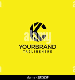 CK C K Letter Logo Design Vector Creative Modern Illustrazione Vettoriale
