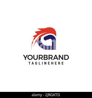 Lettera G logo e disegno aquila combinazione Design modello vettore Illustrazione Vettoriale