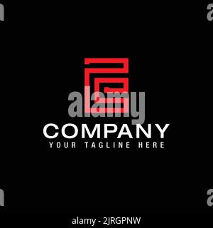 Grafica vettoriale linea creativa simbolo alfabeto lettera e Logo linea Design modello vettore Illustrazione Vettoriale